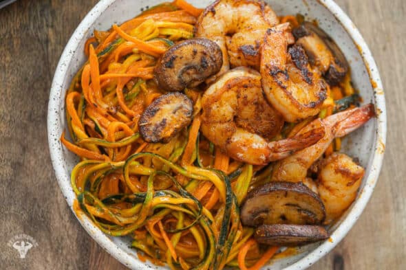 Low Carb Cajun Red Pepper Pasta with Shrimp Meal Prep - Fit Men Cook
