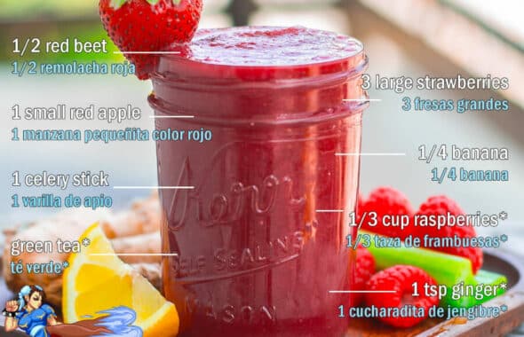 Chun-Li Lightning Kick Sweet Red Pre Workout Smoothie - Fit Men Cook
