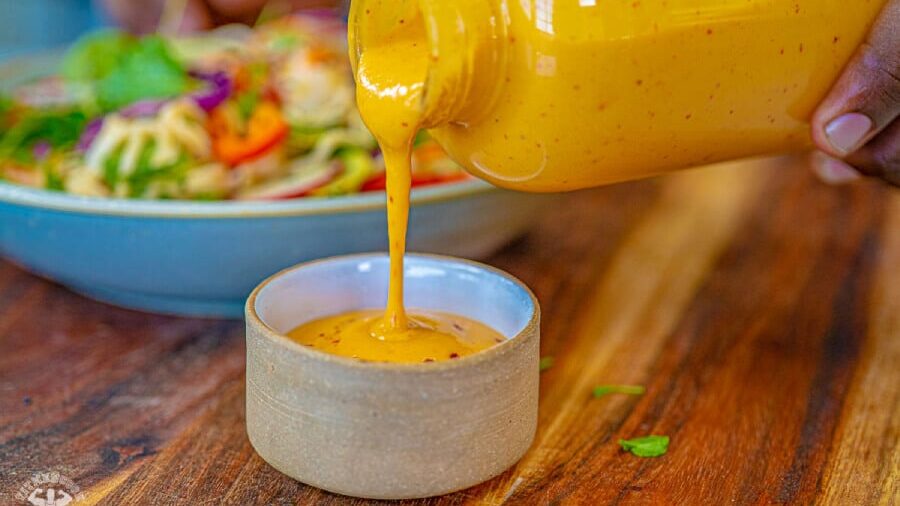 orange mango salad dressing Mango Salad with Sweet Chilli Lime Dressing