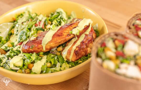 BBQ Chicken Salad With Avocado Crema