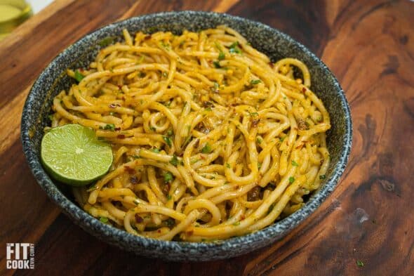 Avocado White Bean Red Chili Pasta