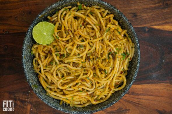 Avocado White Bean Red Chili Pasta