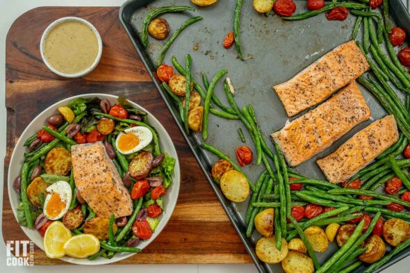 Salmon Niçoise Sheet Pan Meal
