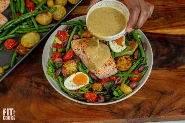 Salmon Niçoise Sheet Pan Meal