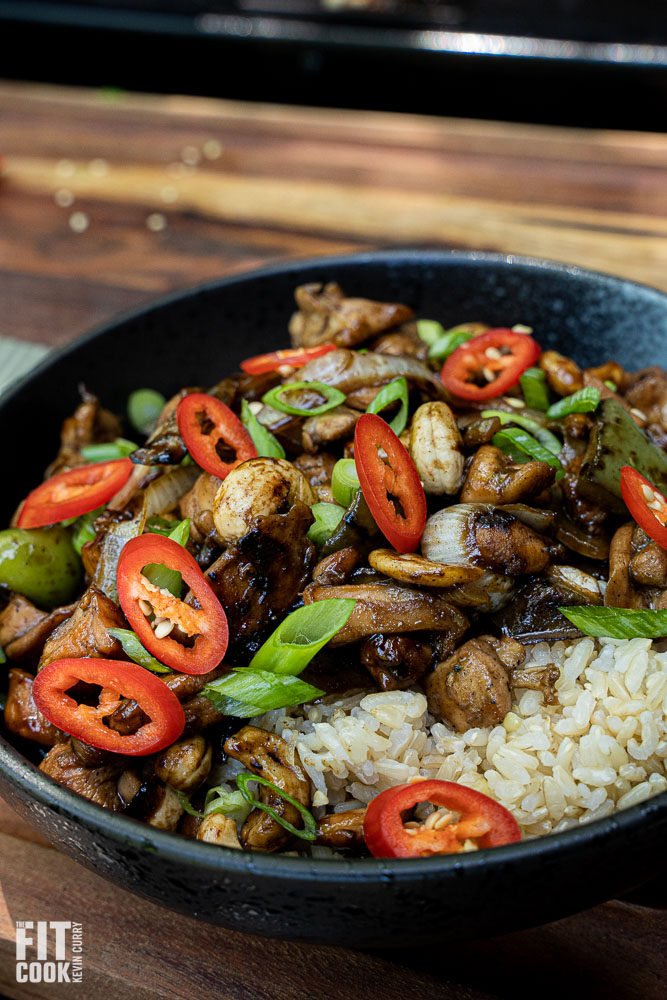 Flat top Cashew Chicken or Eggplant