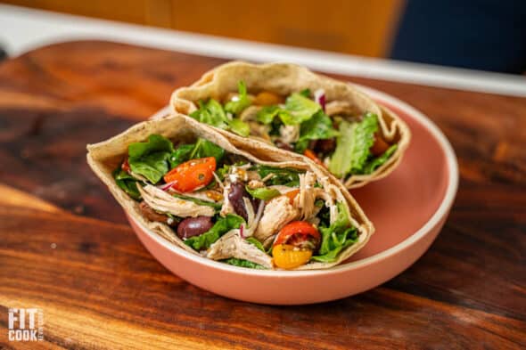 Greek Salad Pita with Chicken - 10-Minute Meal