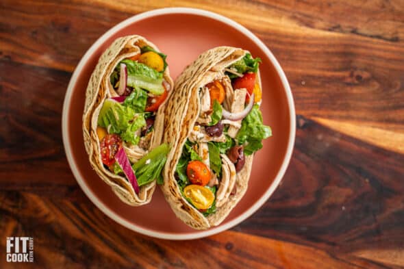Greek Salad Pita with Chicken - 10-Minute Meal