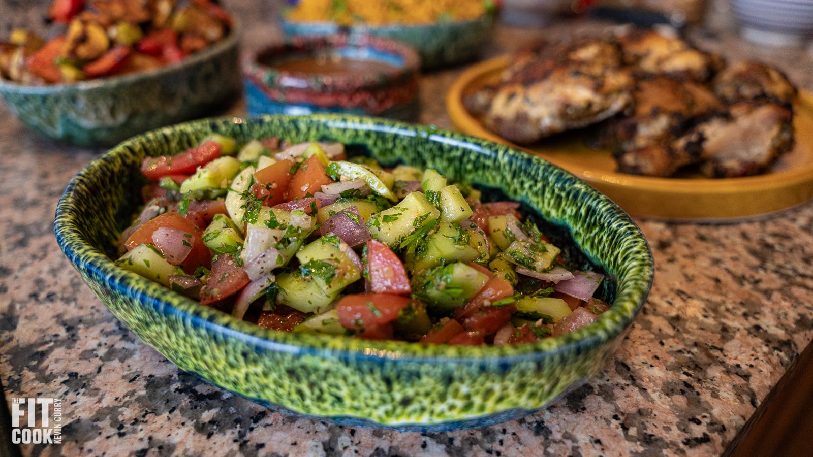 Tomato-Cucumber-Mint Salad moroccan meal prep taghazout web
